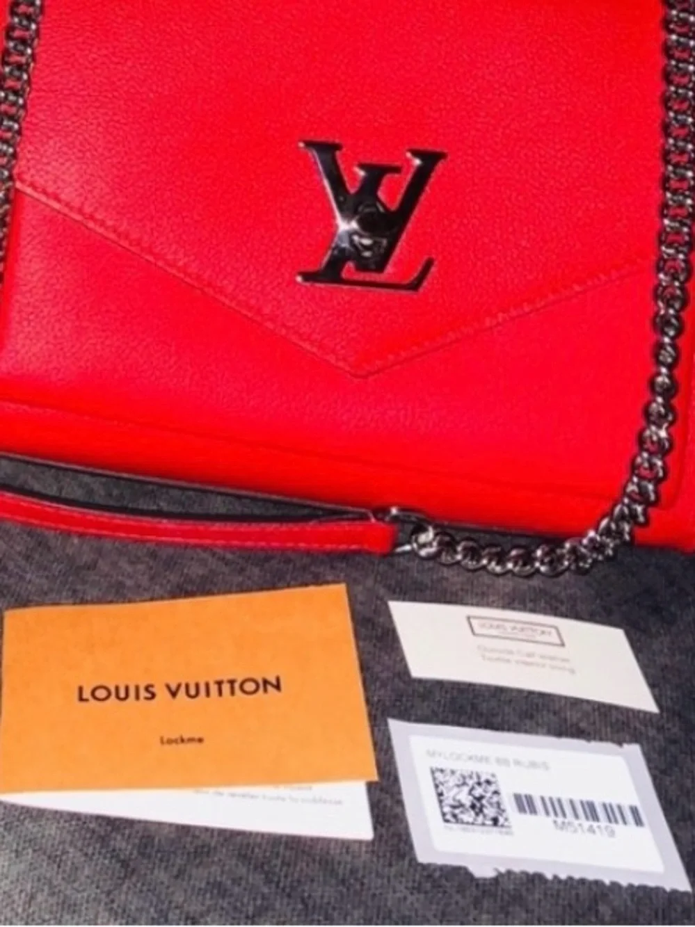 Louis Vuitton Mylockme BB in color RUBY